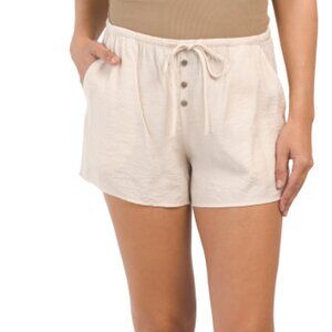 NEW ZARA Drawstring Waist Shorts Viscose/polyamide Pistachio 067tn